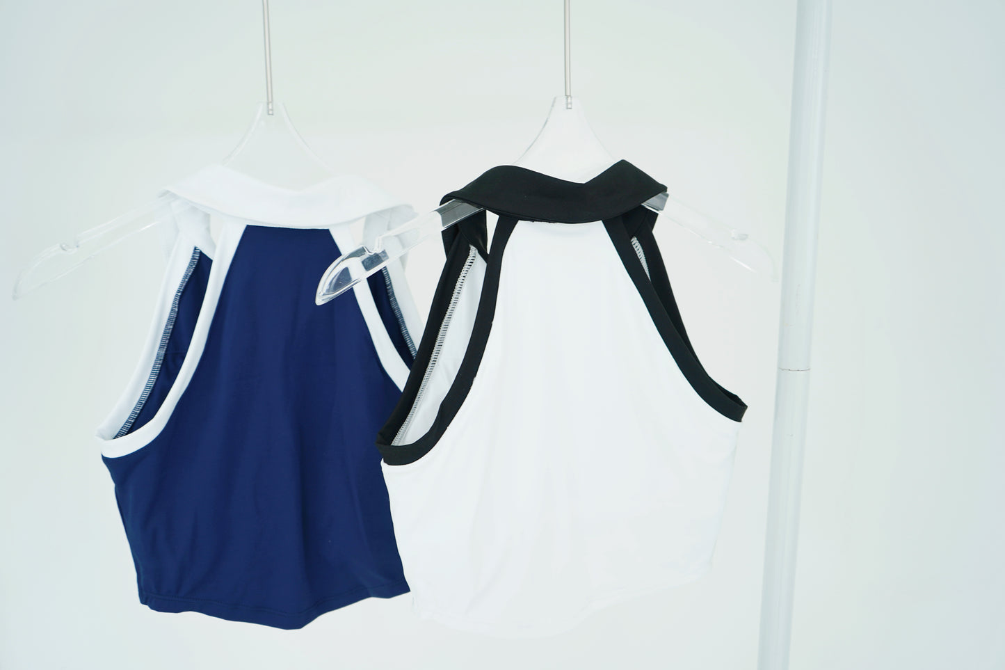 Athletic Polo Collar Zipper Top
