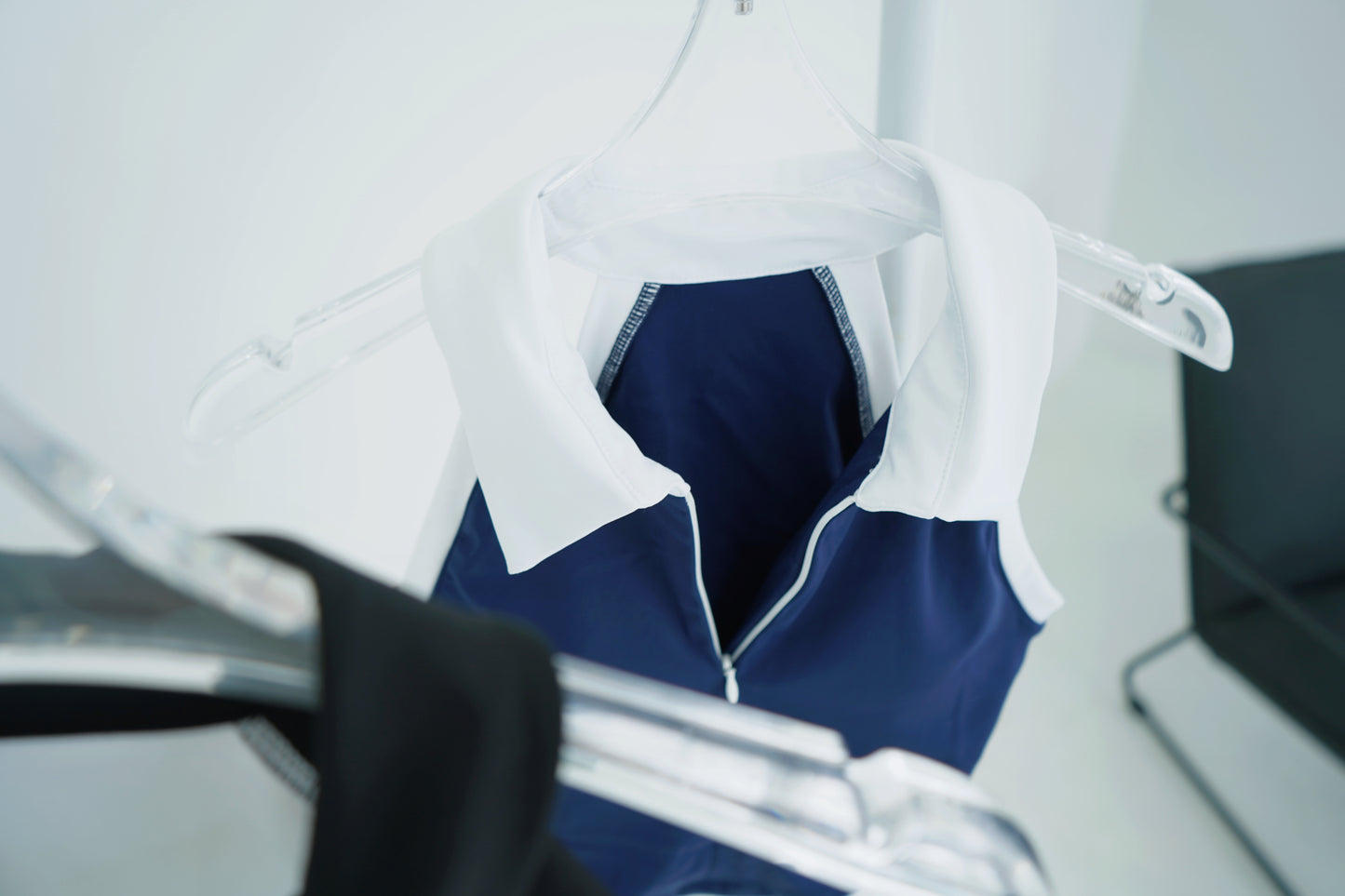 Athletic Polo Collar Zipper Top
