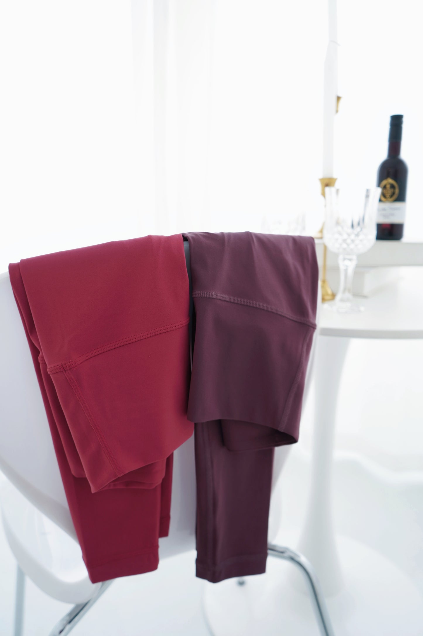 The Red Wine Leggings with Waistband Pocket