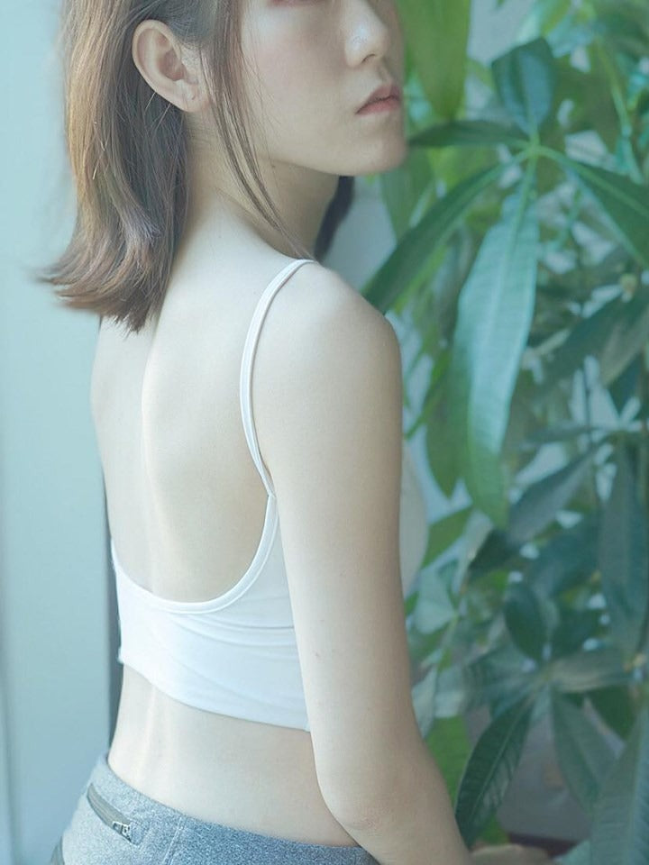 Strap Sleeveless Vest With Built-in Shelf Bra