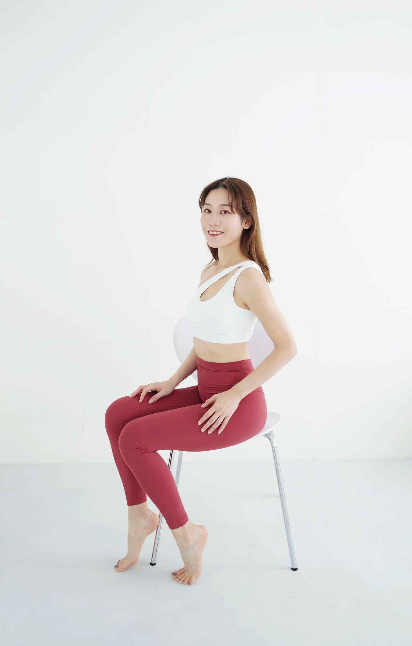 The Red Wine Leggings with Waistband Pocket
