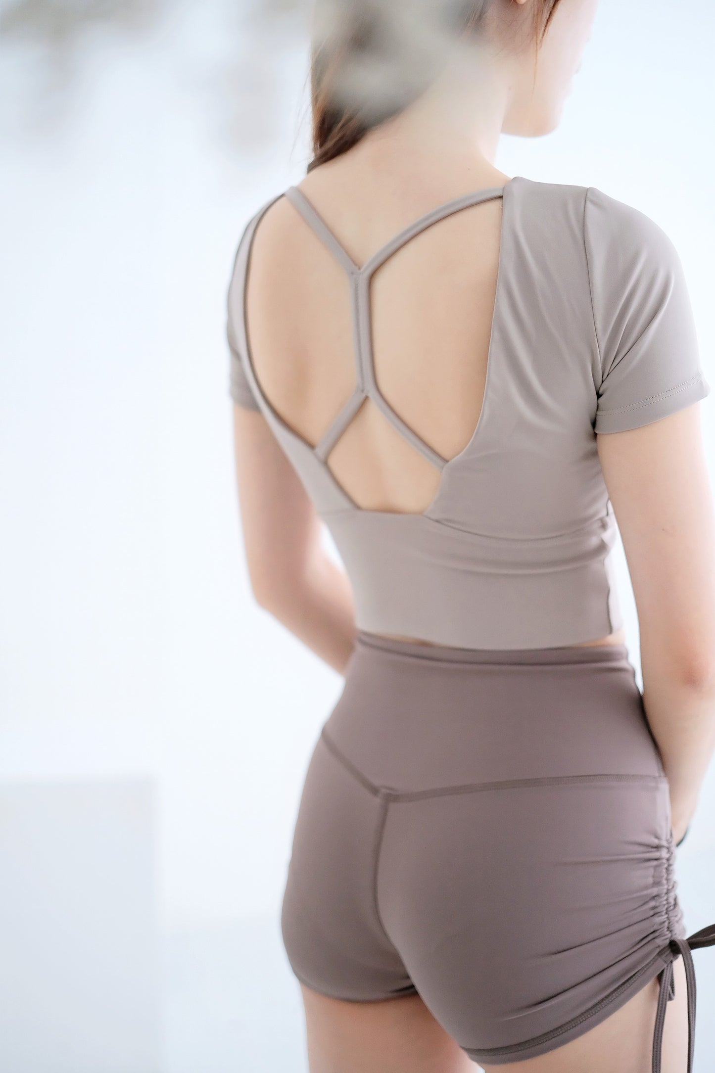 The Slim Y Back Short Sleeve Top