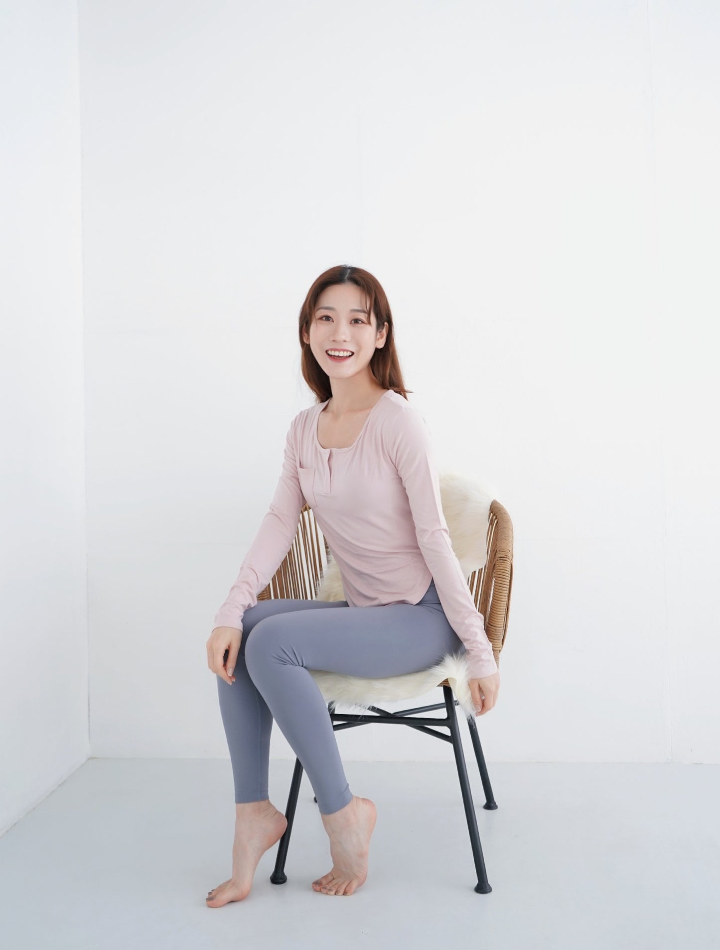 The Weekday V Neck Long Sleeve Top