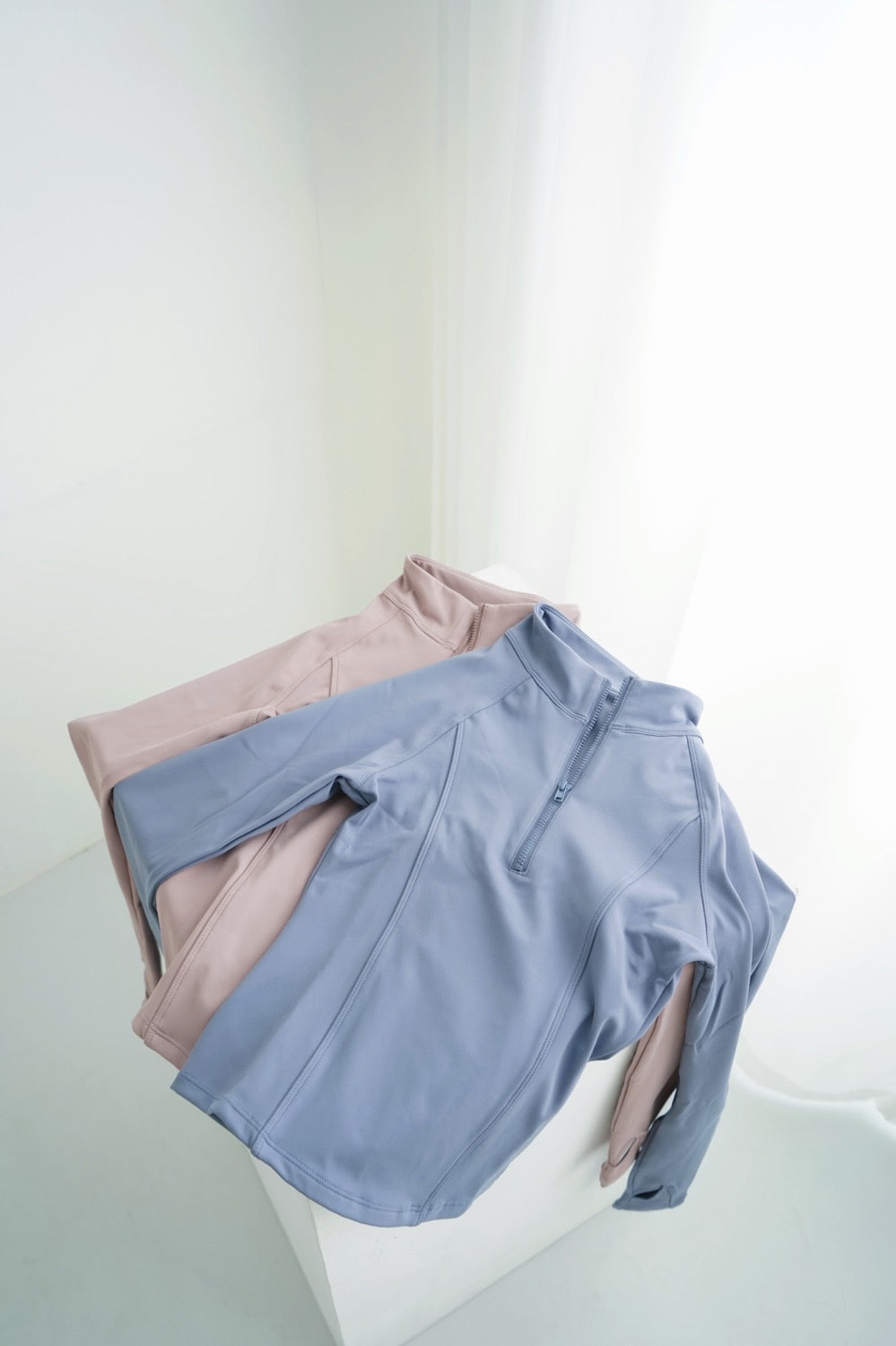 PREMIUM - Pastel Zipper Long Sleeve Top