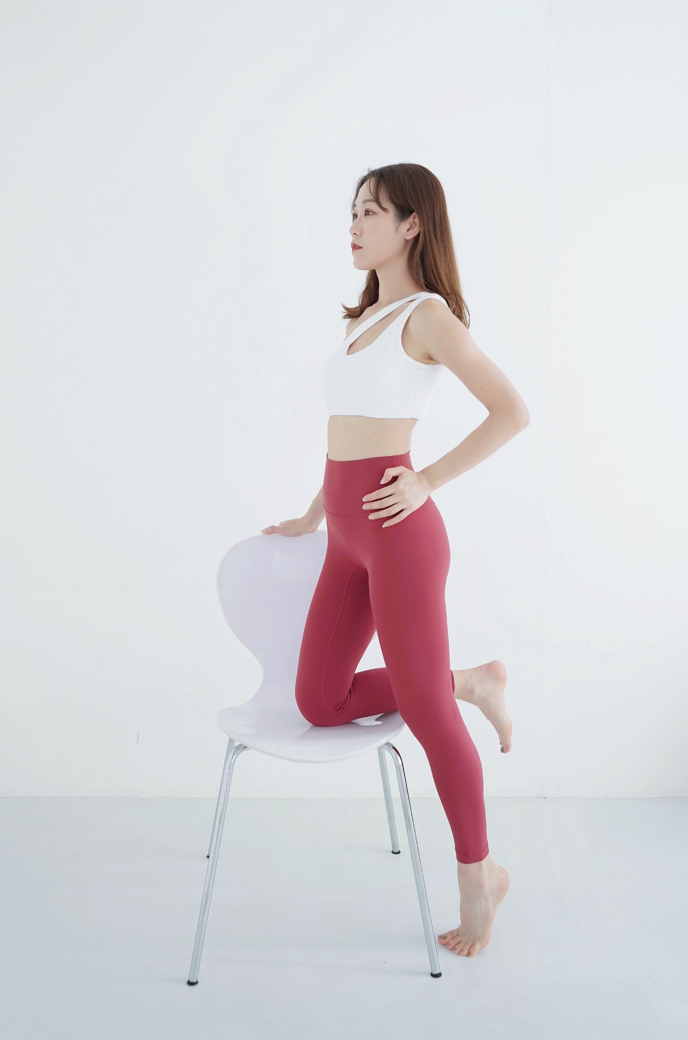 The Red Wine Leggings with Waistband Pocket