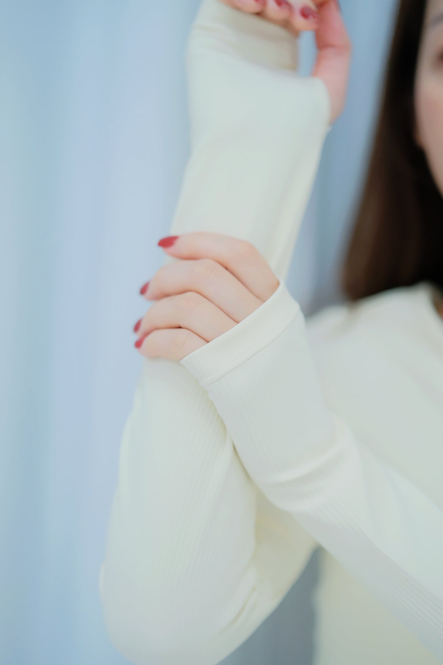 PREMIUM-The Zipper Round Neck Long Sleeve Top