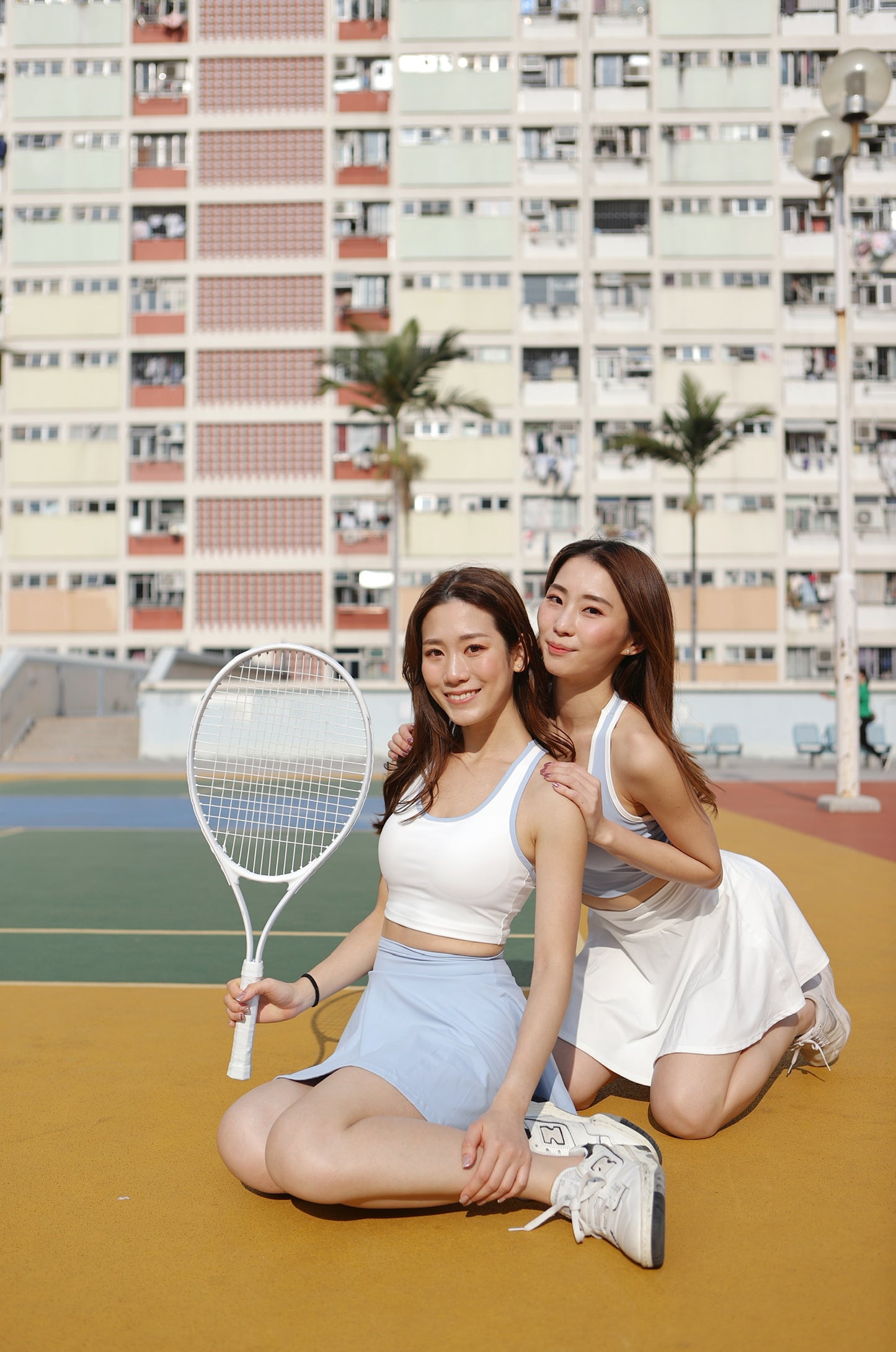 Fancy Blue & White Tennis Set