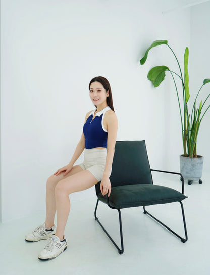 Straight Biker Shorts with Side Pockets