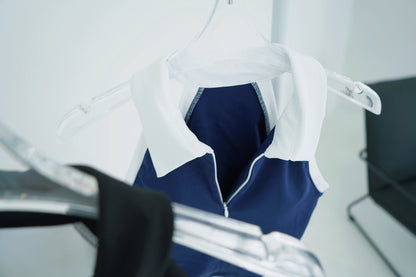 Athletic Polo Collar Zipper Top