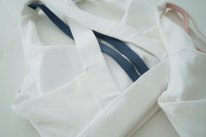 Luxe White Sports Bra