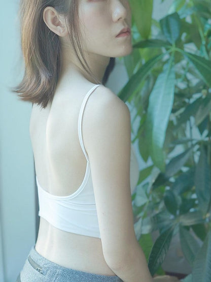 Strap Sleeveless Vest With Built-in Shelf Bra
