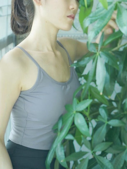Strap Sleeveless Vest With Built-in Shelf Bra