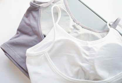 Strap Sleeveless Vest With Built-in Shelf Bra
