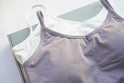 Strap Sleeveless Vest With Built-in Shelf Bra