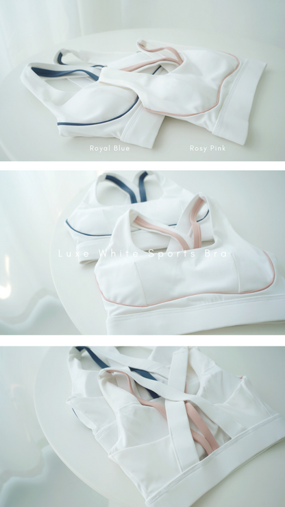 Luxe White Sports Bra