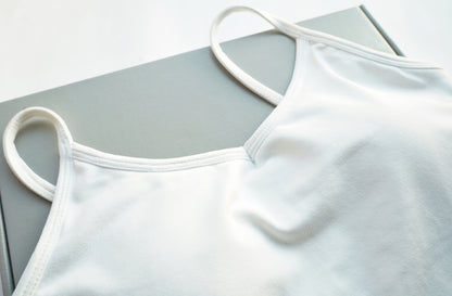 Strap Sleeveless Vest With Built-in Shelf Bra