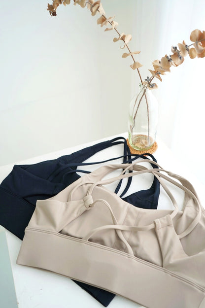 PREMIUM - Double Strap Back Knot Sports Bra